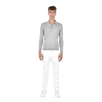 low brand Truien & Vesten, Heren, Grijs, S, Wol, Gebreid poloshirt