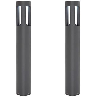 Loops 2 PACK Outdoor Post Bollard Light Grey Triangle IP54 Modern Driveway Lamp LED