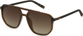Fila Mens SFI312577GNP SFI31257 57 7GNP Sunglasses - Brown - One Size