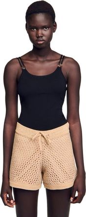 Sandro Jewellery detail knit leotard in Black at Nordstrom, Size X-Large