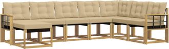 vidaXL Conjunto De Sof&aacute;s De Exterior 8 Uds. Y Beige Vidaxl