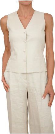 Max Mara Jassen, Dames, Beige, L, Gilet