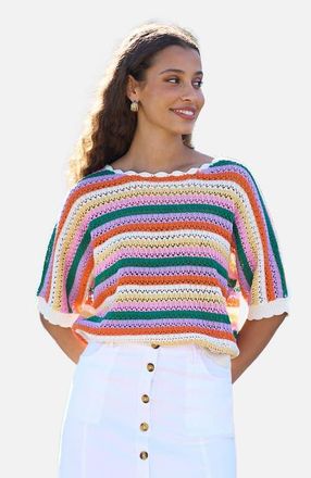 Yumi Batwing Crochet Top in Multi at Nordstrom, Size Medium