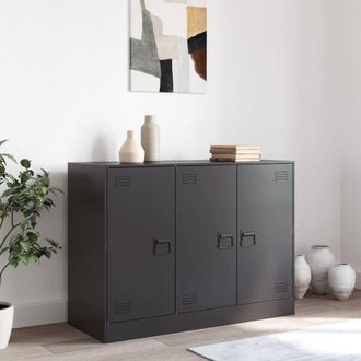 Berkfield Home Sideboard Black 99x39x73 cm Steel | Size: 99 x 39 x 73 cm