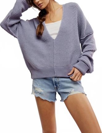 Free People Into You Pullover In Blue Granite