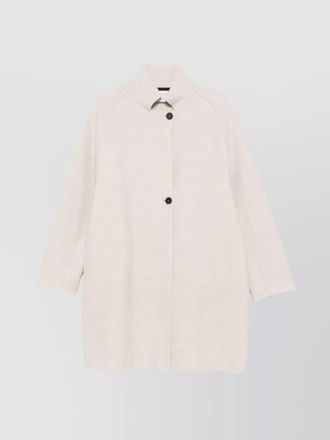 Harris Wharf London virgin wool high neck single breasted coat