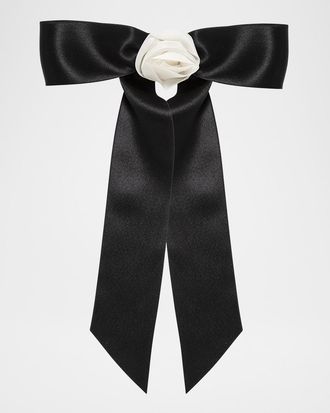 Jennifer Behr Silk Rosette Bow Barrette