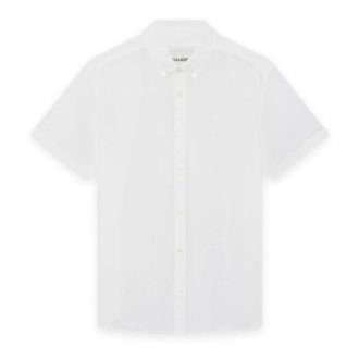 Lyle & Scott Short Sleeve Linen Shirt - Heren - Korte mouwen Overhemden - Wit - S - Linnen - Overhemden