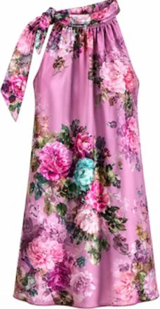 Karmamia Womens Satin Halter Top In Violet Floral