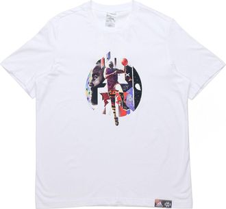 adidas Hdn Abstract T Basketball Sports Printing Loose Short Sleeve White GH6717
