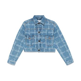 Vivienne Westwood Jassen, Dames, Blauw, S, Denim, Indigo Blauwe Korte Jas met Voorknoppen