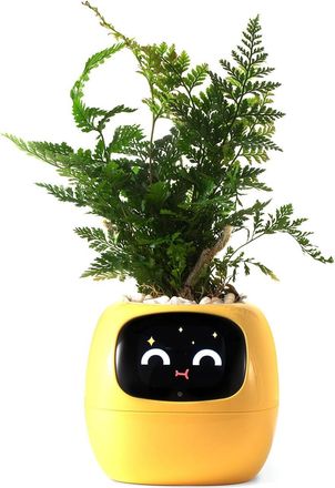 No Brand Robot Inteligente Para Plantas De Mascotas: Cuidado De Plantas Con Emojis, Adorable Compa&ntilde;ero Para Plantas Con Amplia Interacci&oacute;n Por Gestos, Divertid