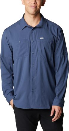 Columbia Mens Silver Ridge Utility Lite Long Sleeve Hiking Shirt, Dark Mountain, Medium