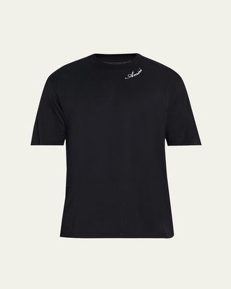Amiri Mens Cotton and Modal Logo-Crewneck T-Shirt