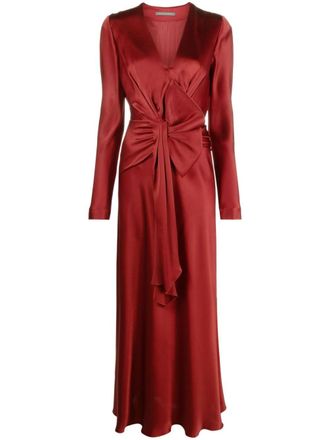 Alberta Ferretti Avondjurk met strik - Rood