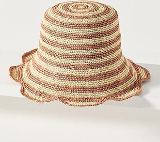 Freya Scalloped Stripe Bucket Hat