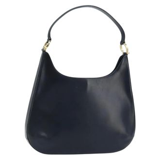Ferragamo Gancini Leather Navy Leather Handbag (Pre-Owned)