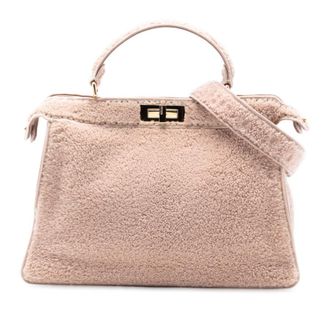 Fendi Pre-owned Fendi Large Shearling Peekaboo ISeeU Satchel 8BN328-AHJ6-219-10429