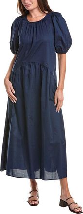 Max Studio Puff Sleeve Drop Waist Maxi Dress