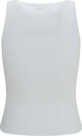 Max Mara Ribbed Viscose Tank Top - White