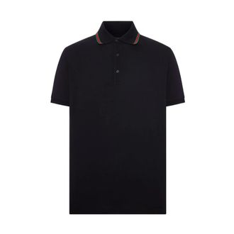 Gucci Cotton Jersey Piqu&eacute; Polo Shirt - male - Gucci - Polo Shirts - Black - XL - Tops