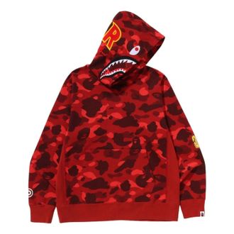 A Bathing Ape Color Camo 2Nd Shark Pullover Hoodie Red 1L80-114-006-RED