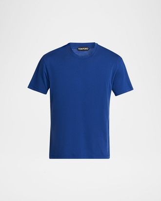 Tom Ford Mens Lyocell-Cotton Crewneck T-Shirt