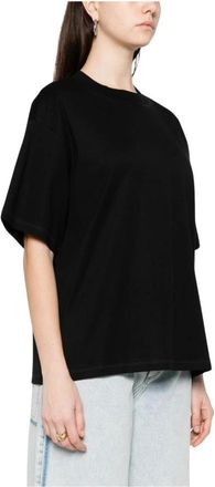 Birgitte Herskind Relaxed Fit Crew Neck T-shirt met korte mouwen - Dames - T-shirts - Zwart - L - Katoen - Tops