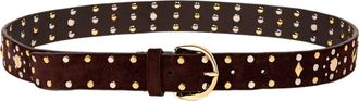 Sandro Suede belt with rivets in Brown at Nordstrom, Size Medium