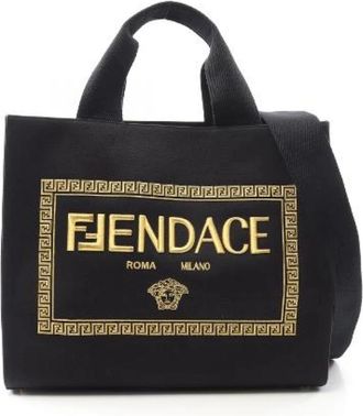 Fendi Pre-owned Tote Bags, female, Black, Size: ONE SIZE Pre-owned Canvas fendi-bags