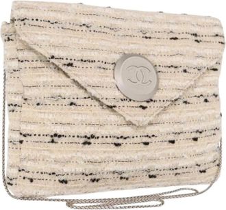 Chanel Pre-owned Vintage Leren Crossbody Tas - Dames - Vintage Schoudertas - Wit - ONE Size - Leer - Vintage