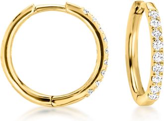 RS Pure by Ross-Simons Lab-Grown Diamond Hoop Earrings in 10kt Yellow Gold
