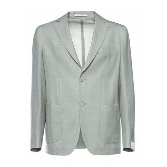 Eleventy Blazers, male, Green, Size: XL Single-breasted tailored blazer