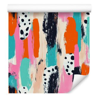 OEM Carta Da Parati Con Pennellate Color Pesca E Rosa Cipria 50x1000 Cm