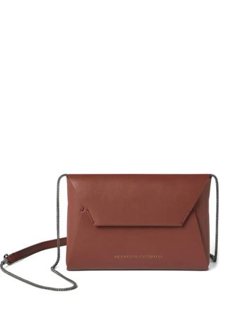 Brunello Cucinelli BC Duo flap chain-strap shoulder bag - Oranje