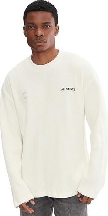 AllSaints Emblem Long Sleeve Crew Mens Sweatshirt Cottage White : XL, Cotton