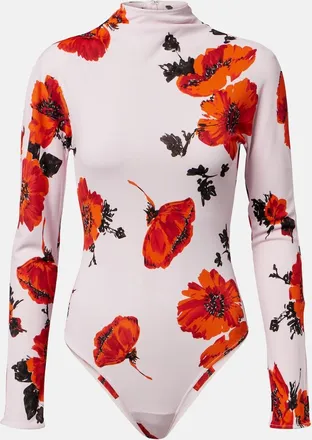 Alaia Ala&iuml;a Floral jersey bodysuit
