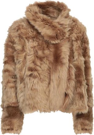 Yves Salomon Jassen, Dames, Beige, S, Beige Winterjas Damesmode