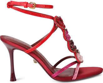 Kurt Geiger Kiss Crystal Embellished Ankle Strap Stiletto Sandal in Open Pink at Nordstrom, Size 7.5Us