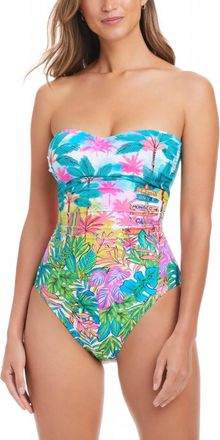 Bleu Rod Beattie St Tropez Shirred Bandeau One Piece Swimsuit In Multi