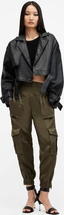 AllSaints Polyester Astarte Tapered Leg Trousers, Size: UK 16/US 12