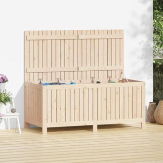 Berkfield Home Garden Storage Box 147x68x64 cm Solid Wood Pine in Brown | Size: 147 x 68 x 64 cm