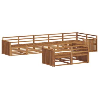 vidaXL Set Di Divani Da Esterno 8 Pz Naturale Legno Di Acacia Massello Vidaxl