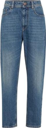 Brunello Cucinelli Baggy Tapered trousers in Denim at Nordstrom, Size 36 It