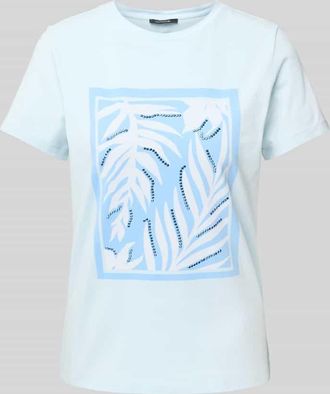 Comma T-Shirt mit Motiv-Print in Rauchblau, Größe 36