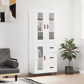 vidaXL Vidaxl - Aparador Alto Madera Contrachapada Blanco 69,5x34x180 Cm