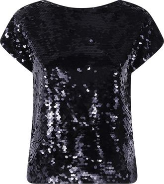 Alberta Ferretti Polyester Shirt - Dames - T-shirts - Zwart - M - Polyester - Tops