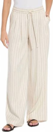 Lyss&eacute; Iria Pleated Drawstring Wide Leg Pant In Beige