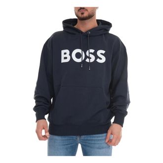 HUGO BOSS Heren, Sweatshirts & Hoodies, Blauw, Maat: XL Katoen