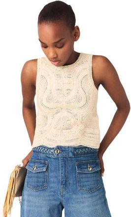 Maje Sleeveless crochet-knit top in Beige at Nordstrom, Size X-Small